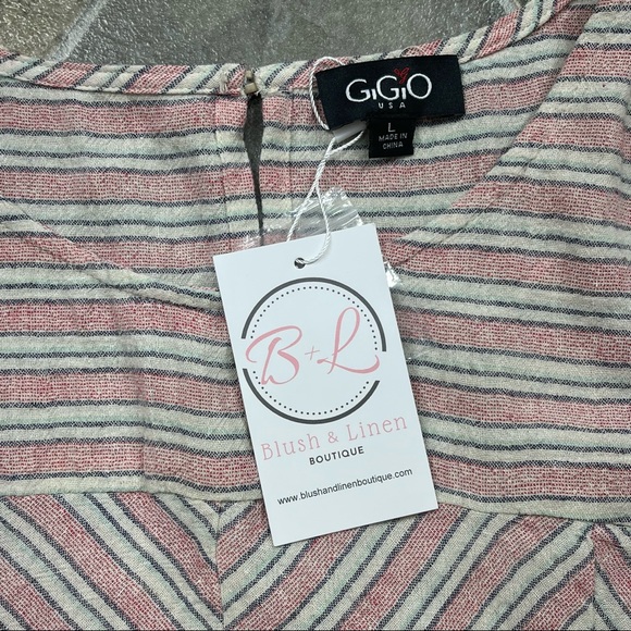 GiGiO Striped Spring Picnic Ruffle Top - Picture 5 of 10